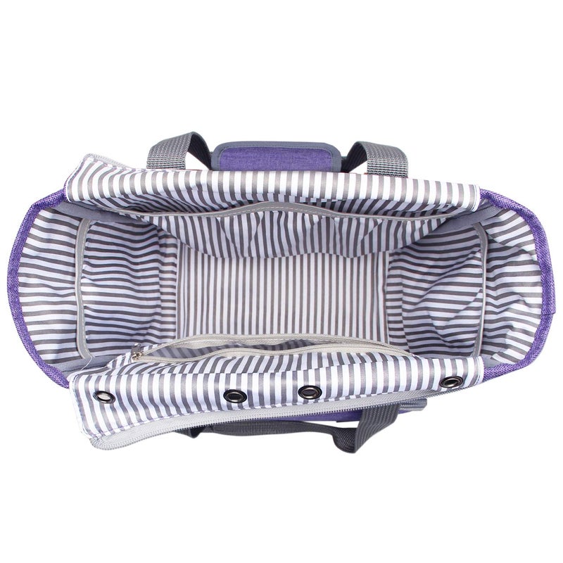 LUXJA Knitting Bag with Shoulder Straps, Yarn Bag for Carrying Projects, Knitting Needles, Crochet Hooks and Other Accessories, Purple - Image 2